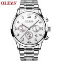 Top Luxury Brand OLEVS Men Business Wristwatch Water Resistant Feature Quartz Alloy Watch Steel Belt chronograph watch Men